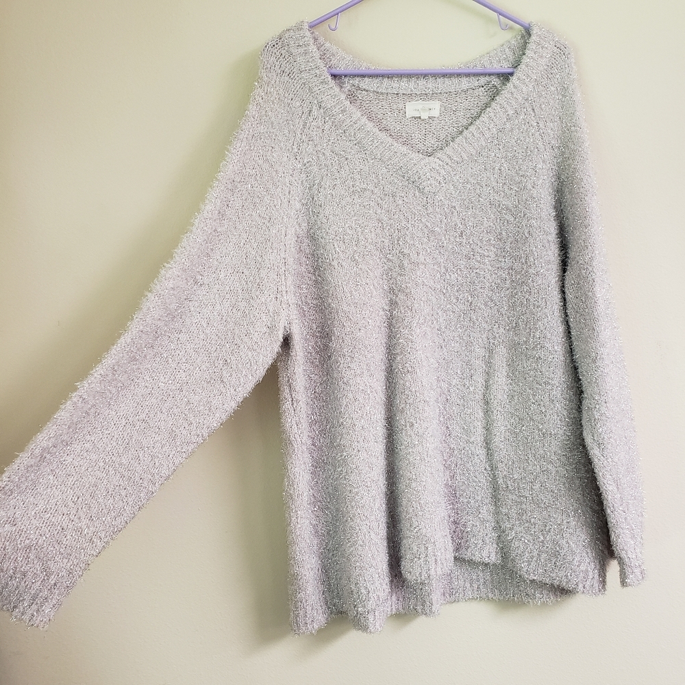 Lou and Grey pink swester with silver accent size xl